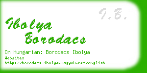 ibolya borodacs business card